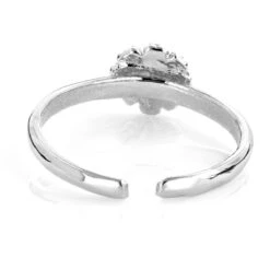 Adjustable Solid 14K White Gold Toe Ring Flower -Its Hot Jewelry Shop body jewelry adjustable 14k solid gold toe ring flower p 5972 backwh