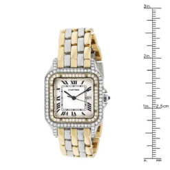 Cartier Women's Diamond Watch 27mm Panthere 18K Gold & Steel Two Tone -Its Hot Jewelry Shop cartier womens diamond watch 27mm panthere 18k yellow gold steel two tone 968917 ruler