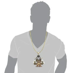 Cartoon Characters Scrooge McDuck Diamond Pendant In Sterling Silver 4.25ct -Its Hot Jewelry Shop cartoon characters scrooge mcduck diamond pendant in sterling silver 425ct 2