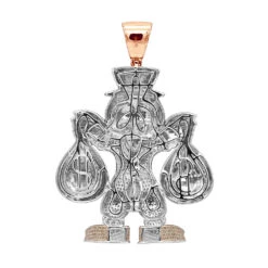 Cartoon Characters Scrooge McDuck Diamond Pendant In Sterling Silver 4.25ct -Its Hot Jewelry Shop cartoon characters scrooge mcduck diamond pendant in sterling silver 425ct backro
