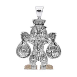 Cartoon Characters Scrooge McDuck Diamond Pendant In Sterling Silver 4.25ct -Its Hot Jewelry Shop cartoon characters scrooge mcduck diamond pendant in sterling silver 425ct backwh
