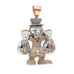 Cartoon Characters Scrooge McDuck Diamond Pendant In Sterling Silver 4.25ct -Its Hot Jewelry Shop cartoon characters scrooge mcduck diamond pendant in sterling silver 425ct ro