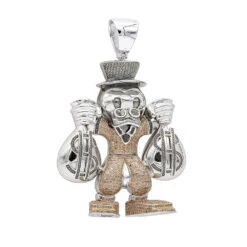 Cartoon Characters Scrooge McDuck Diamond Pendant In Sterling Silver 4.25ct -Its Hot Jewelry Shop cartoon characters scrooge mcduck diamond pendant in sterling silver 425ct wh
