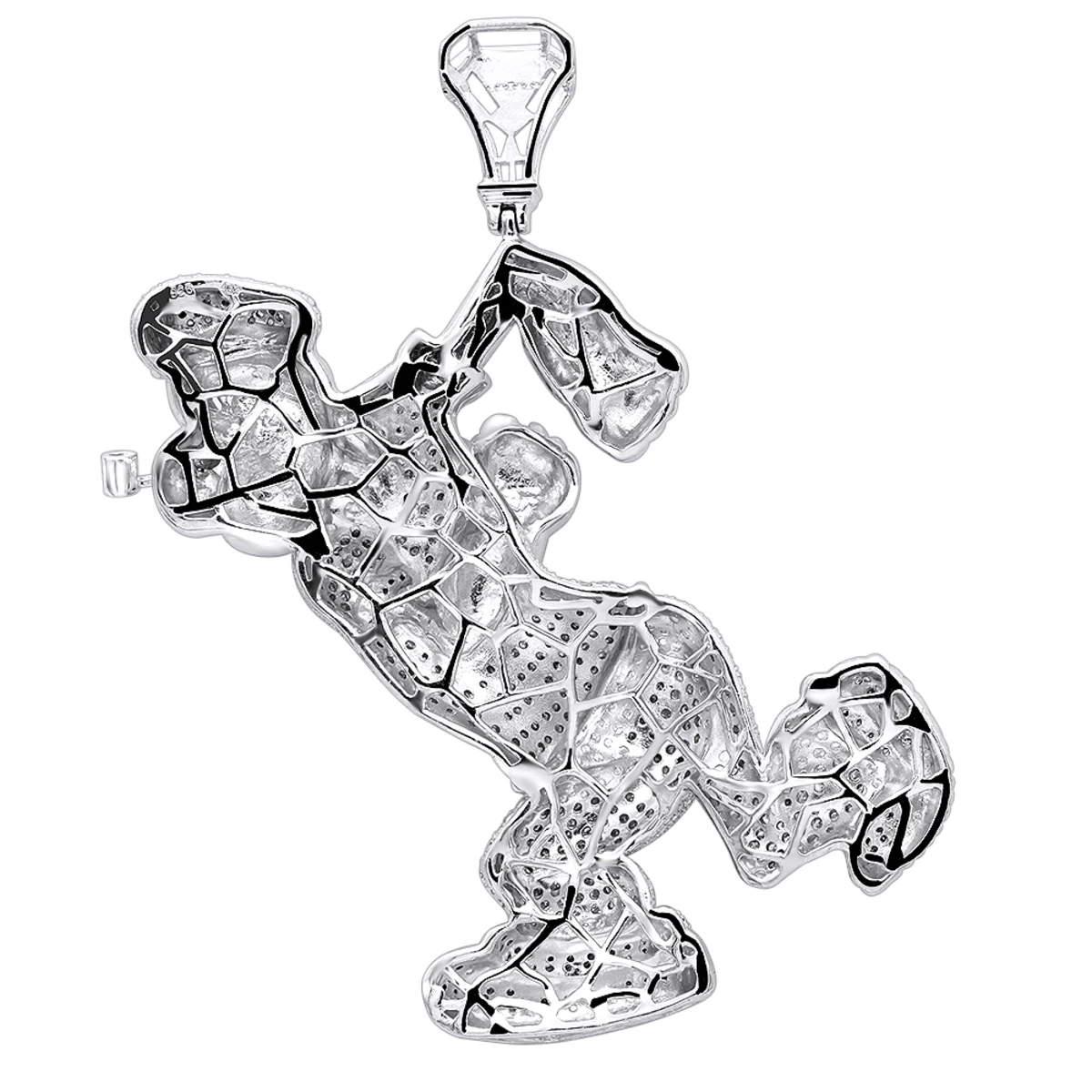 Real Diamond Popeye Pendant For Men In Sterling Silver 4ct 4 Real Diamond Popeye Pendant For Men In Sterling Silver 4ct - Image 2