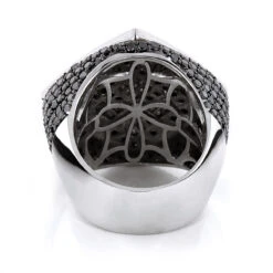 Celebrity 14K White Gold White Black Diamond Men's Massive Ring 8.65ct -Its Hot Jewelry Shop celebrity 14k gold white black diamond mens massive ring 865ct 4