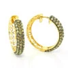 Champagne Diamond Hoop Earrings 3.11ct 14K Yellow Gold -Its Hot Jewelry Shop champagne diamond hoop earrings 311ct 14k 1