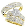 10K Yellow Gold 0.7CT Round Diamond Engagement Ring And Wedding Band Bridal Set