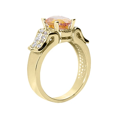 14K White Gold Ladies Citrine & Diamond Ring 0.24ctd 2ctc 6 14K White Gold Ladies Citrine & Diamond Ring 0.24ctd 2ctc - Image 4