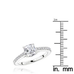 Classic 14K White Gold Cushion Diamond Engagement Ring By Luxurman 1.4ct G/VS 13 Classic 14K White Gold Cushion Diamond Engagement Ring By Luxurman 1.4ct G/VS -Its Hot Jewelry Shop classic 14k gold cushion diamond engagement ring by luxurman 14ct gvs rulerwh