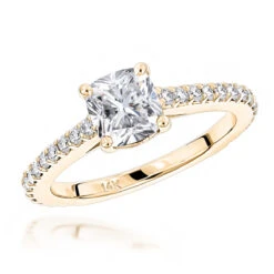 Classic 14K White Gold Cushion Diamond Engagement Ring By Luxurman 1.4ct G/VS 9 Classic 14K White Gold Cushion Diamond Engagement Ring By Luxurman 1.4ct G/VS -Its Hot Jewelry Shop classic 14k gold cushion diamond engagement ring by luxurman 14ct gvs ye
