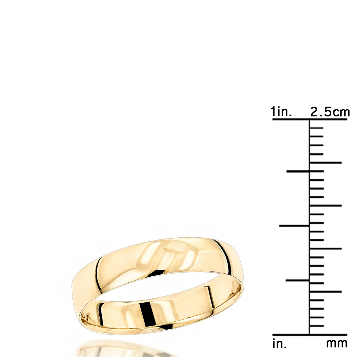 Classic Thin Men's Wedding Band Solid 14K Yellow Gold 4mm 7 Classic Thin Men's Wedding Band Solid 14K Yellow Gold 4mm - Image 5