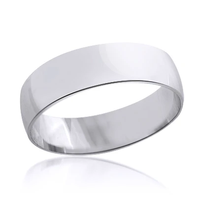 Classic Thin Men's Wedding Band Solid 14K White Gold 6mm 3 Classic Thin Men's Wedding Band Solid 14K White Gold 6mm