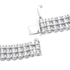 Hip Hop 3 Row Diamond Tennis Chain 14K White Gold Men's Necklace 30 Carats -Its Hot Jewelry Shop clearance sale hip hop jewelry 3 row diamond tennis chain 14k gold mens necklace 30 carats backwh 20191206