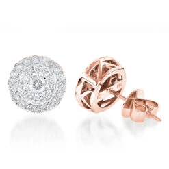 Cluster Diamond Earrings Studs G Color VS Clarity By Luxurman 1.5ct -Its Hot Jewelry Shop cluster diamond earrings studs g color vs clarity by luxurman 15ct ro