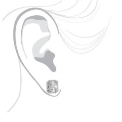 Cluster Diamond Stud Earrings For Men Women Emerald Shape 2 Carats 14K White Gold -Its Hot Jewelry Shop cluster diamond stud earrings for men women emerald shape 2 carats 14k gold 803209 bodwh