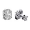 Cluster Diamond Stud Earrings For Men Women Emerald Shape 2 Carats 14K White Gold -Its Hot Jewelry Shop cluster diamond stud earrings for men women emerald shape 2 carats 14k gold 803209 wh