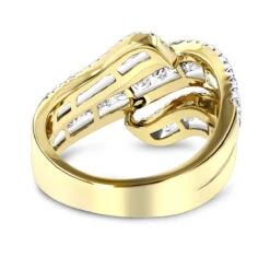 Luxurman Massive Ladies Diamond Wave Cocktail Ring 14K Yellow Gold 1.65ct -Its Hot Jewelry Shop cocktail rings luxurman massive ladies diamond wave ring 14k gold 165ct backye