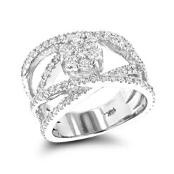 Criss Cross Flower 14K Yellow Gold Right Hand Diamond Women's Ring 1.33ct 9 Criss Cross Flower 14K Yellow Gold Right Hand Diamond Women's Ring 1.33ct -Its Hot Jewelry Shop criss cross flower rings 14k gold right hand diamond womens ring 121ct wh