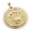 Crown Diamond Pendant 0.95ct Rolex Style Medallion 10K Yellow Gold 1 Crown Diamond Pendant 0.95ct Rolex Style Medallion 10K Yellow Gold -Its Hot Jewelry Shop crown diamond pendant 095ct rolex style medallion 10k gold 1