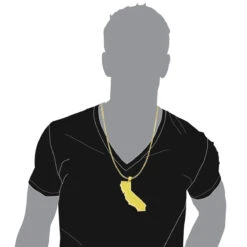 California State White Yellow Diamond Pendant 18.2ct 14K Yellow Gold -Its Hot Jewelry Shop custom california state white yellow diamond pendant 182ct 14k gold bodye