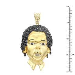 Custom Diamond Face Pendant For Men 14K Yellow Gold Custom Jewelry Design -Its Hot Jewelry Shop custom diamond face pendant for men 14k gold custom jewelry design 001287 ruler yellow