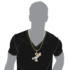 Diamond Popeye Pendant In Sterling Silver 4ct Gold Plated 7 Diamond Popeye Pendant In Sterling Silver 4ct Gold Plated -Its Hot Jewelry Shop custom diamond popeye pendant in sterling silver 413ct bodye