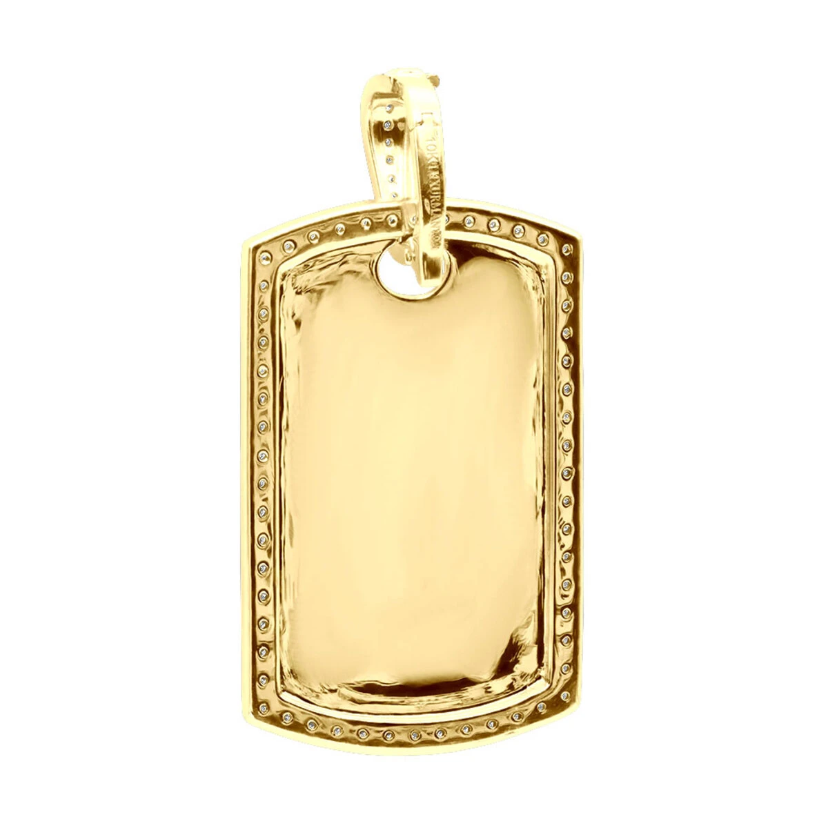Dog Tags 10K Yellow Gold Diamond Pendant Can Be Engraved 7 Dog Tags 10K Yellow Gold Diamond Pendant Can Be Engraved - Image 5