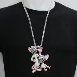 Diamond Pinky And The Brain Pendant 12ct 14K White Gold -Its Hot Jewelry Shop custom hip hop jewelry diamond pinky and the brain pendant 1210ct 14k 3