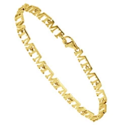Custom Initials Bracelet For Men And Women 14K Yellow Gold