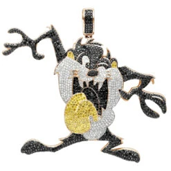 Custom 10K White Gold Taz Tasmanian Devil Diamond Pendant 12.95ct -Its Hot Jewelry Shop custom jewelry 10k taz tasmanian devil diamond pendant p 35719 ro 1