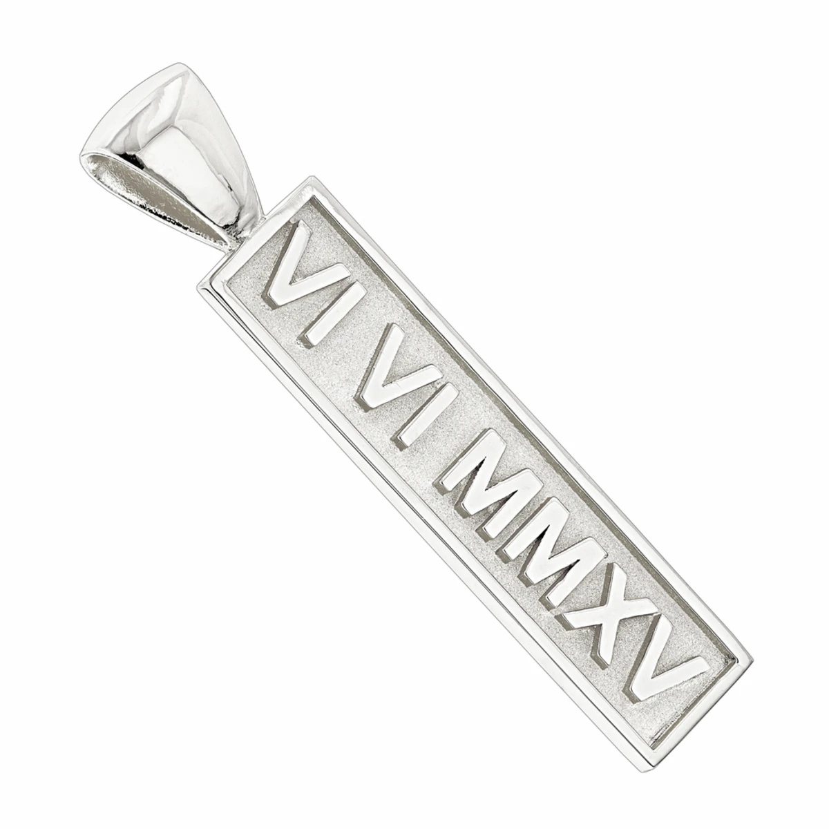 14K Yellow Gold Roman Numerals Bar Pendant 4 14K Yellow Gold Roman Numerals Bar Pendant - Image 2