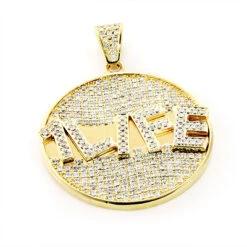 Custom-made 10K Yellow Gold Diamond Pendant For Men 5.9ct