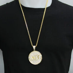 Custom-made 10K Yellow Gold Diamond Pendant For Men 5.9ct -Its Hot Jewelry Shop custom jewelry made yellow gold diamond pendant 590ct 10k 3