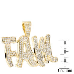 10K Yellow Gold Real Diamond Men's Pendant By Luxurman 3.5ct -Its Hot Jewelry Shop custom jewelry solid 10k gold real diamond mens pendant by luxurman 35ct rulerye