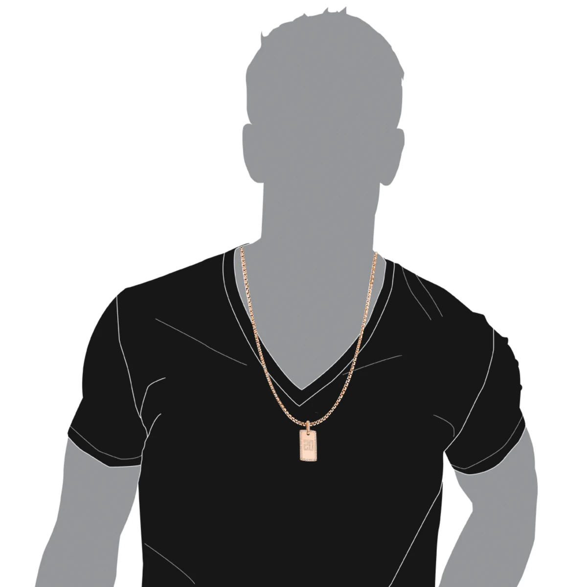 14K Rose Gold 2 Carat Diamond Dog Tag Pendant With Numbers 7 14K Rose Gold 2 Carat Diamond Dog Tag Pendant With Numbers - Image 5