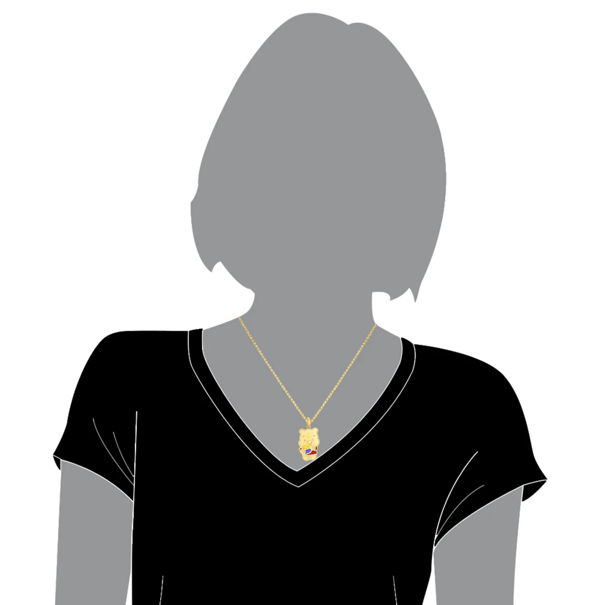 Winnie The Pooh With Honey Pot 18K Yellow Gold Enamel Bear Pendant 7 Winnie The Pooh With Honey Pot 18K Yellow Gold Enamel Bear Pendant - Image 5