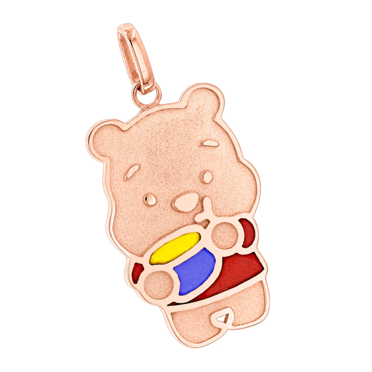 Winnie The Pooh With Honey Pot 18K Yellow Gold Enamel Bear Pendant 5 Winnie The Pooh With Honey Pot 18K Yellow Gold Enamel Bear Pendant - Image 3