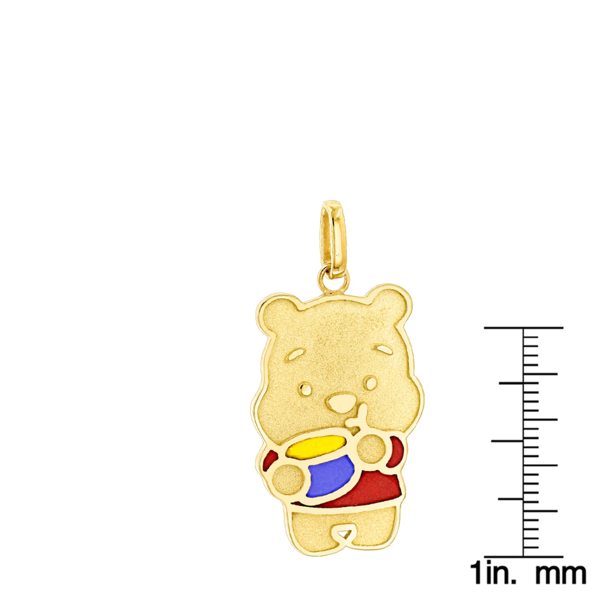 Winnie The Pooh With Honey Pot 18K Yellow Gold Enamel Bear Pendant 8 Winnie The Pooh With Honey Pot 18K Yellow Gold Enamel Bear Pendant - Image 6