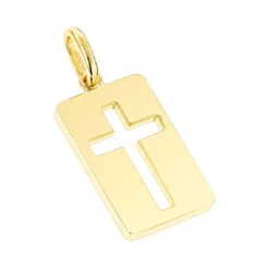 Custom Luccello 18K Yellow Gold Dog Tag Cross Pendant -Its Hot Jewelry Shop custom luccello 18k solid gold dog tag cross pendant backye