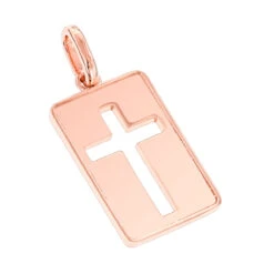 Custom Luccello 18K Yellow Gold Dog Tag Cross Pendant -Its Hot Jewelry Shop custom luccello 18k solid gold dog tag cross pendant ro