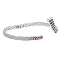 Custom Made 14K White Gold Hockey Stick Rubies White Black Diamond Bangle Bracelet 11 Custom Made 14K White Gold Hockey Stick Rubies White Black Diamond Bangle Bracelet -Its Hot Jewelry Shop custom made 14k gold hockey stick rubies white black diamond bangle bracelet 100033 backwh