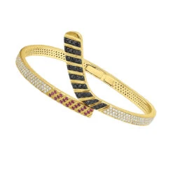 Custom Made 14K White Gold Hockey Stick Rubies White Black Diamond Bangle Bracelet 9 Custom Made 14K White Gold Hockey Stick Rubies White Black Diamond Bangle Bracelet -Its Hot Jewelry Shop custom made 14k gold hockey stick rubies white black diamond bangle bracelet 100033 ye