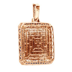 Unique Large 8 Carat Blue Diamonds 14K White Gold Dog Tag Pendant For Men -Its Hot Jewelry Shop custom made 14k gold large 8 carat blue diamonds dog tag pendant for men back rose 1 20220222 20220227