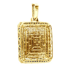 Unique Large 8 Carat Blue Diamonds 14K White Gold Dog Tag Pendant For Men -Its Hot Jewelry Shop custom made 14k gold large 8 carat blue diamonds dog tag pendant for men back yellow 1 20220222 20220227