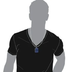 Unique Large 8 Carat Blue Diamonds 14K White Gold Dog Tag Pendant For Men -Its Hot Jewelry Shop custom made 14k gold large 8 carat blue diamonds dog tag pendant for men body white 20220227