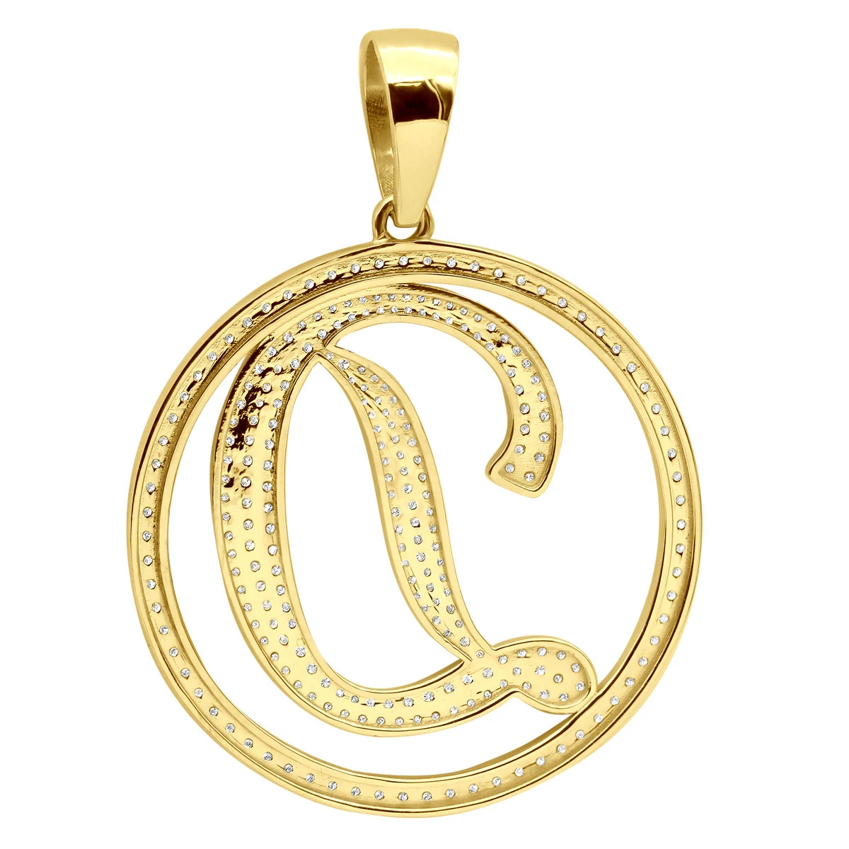 Diamond Initial Pendant For Men 10K Yellow Gold Alphabet Letter Custom Made 8 Diamond Initial Pendant For Men 10K Yellow Gold Alphabet Letter Custom Made - Image 6