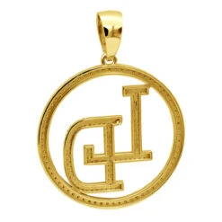 5 Carat Diamond Initials Pendant For Men & Women 10K White Gold -Its Hot Jewelry Shop custom made diamond initial pendant for men women solid 10k gold 5 carat 100642 back yellow