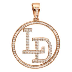 5 Carat Diamond Initials Pendant For Men & Women 10K White Gold -Its Hot Jewelry Shop custom made diamond initial pendant for men women solid 10k gold 5 carat 100642 rose