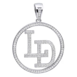 5 Carat Diamond Initials Pendant For Men & Women 10K White Gold