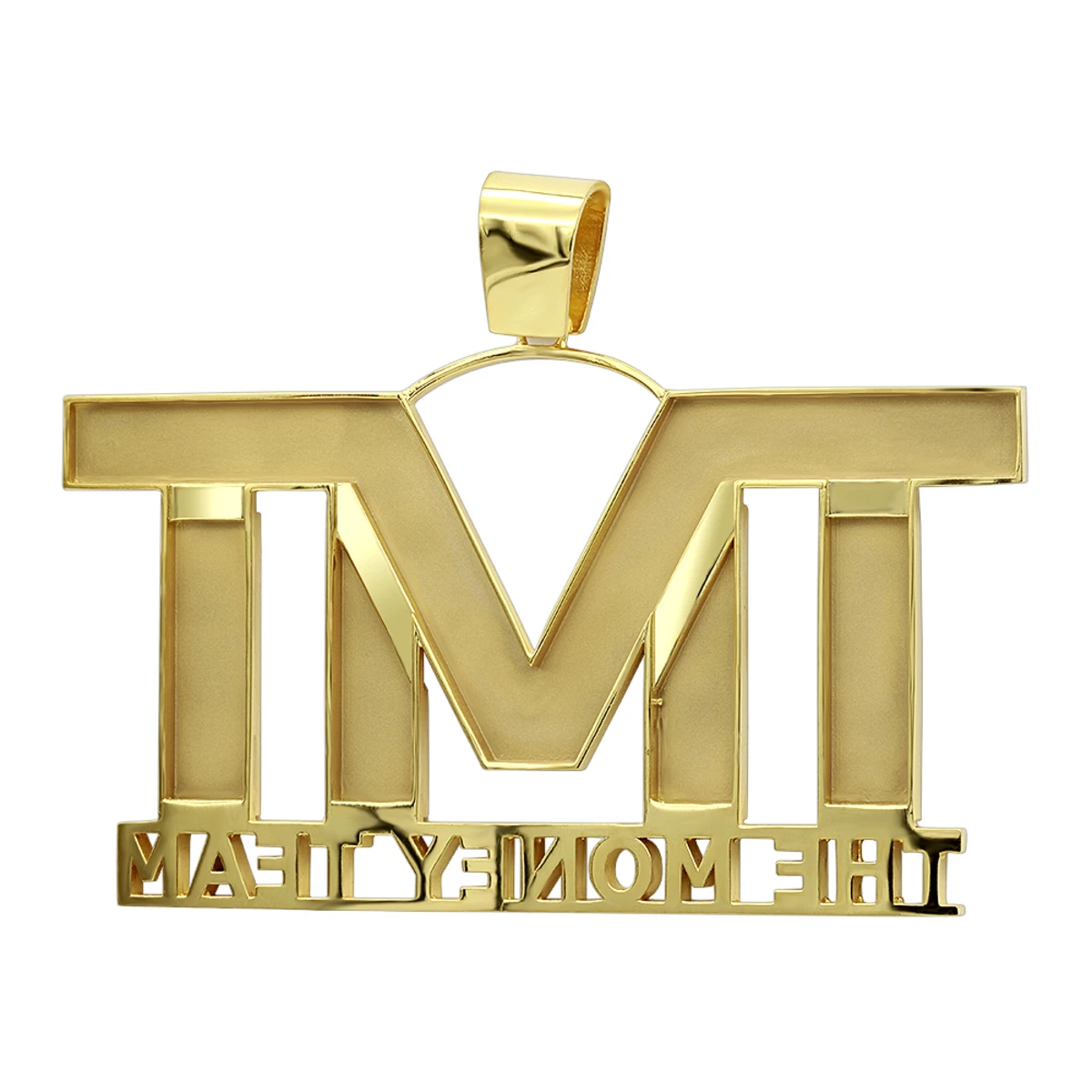 Large 10K Yellow Gold Name Plate Pendant For Men 6 Large 10K Yellow Gold Name Plate Pendant For Men - Image 4